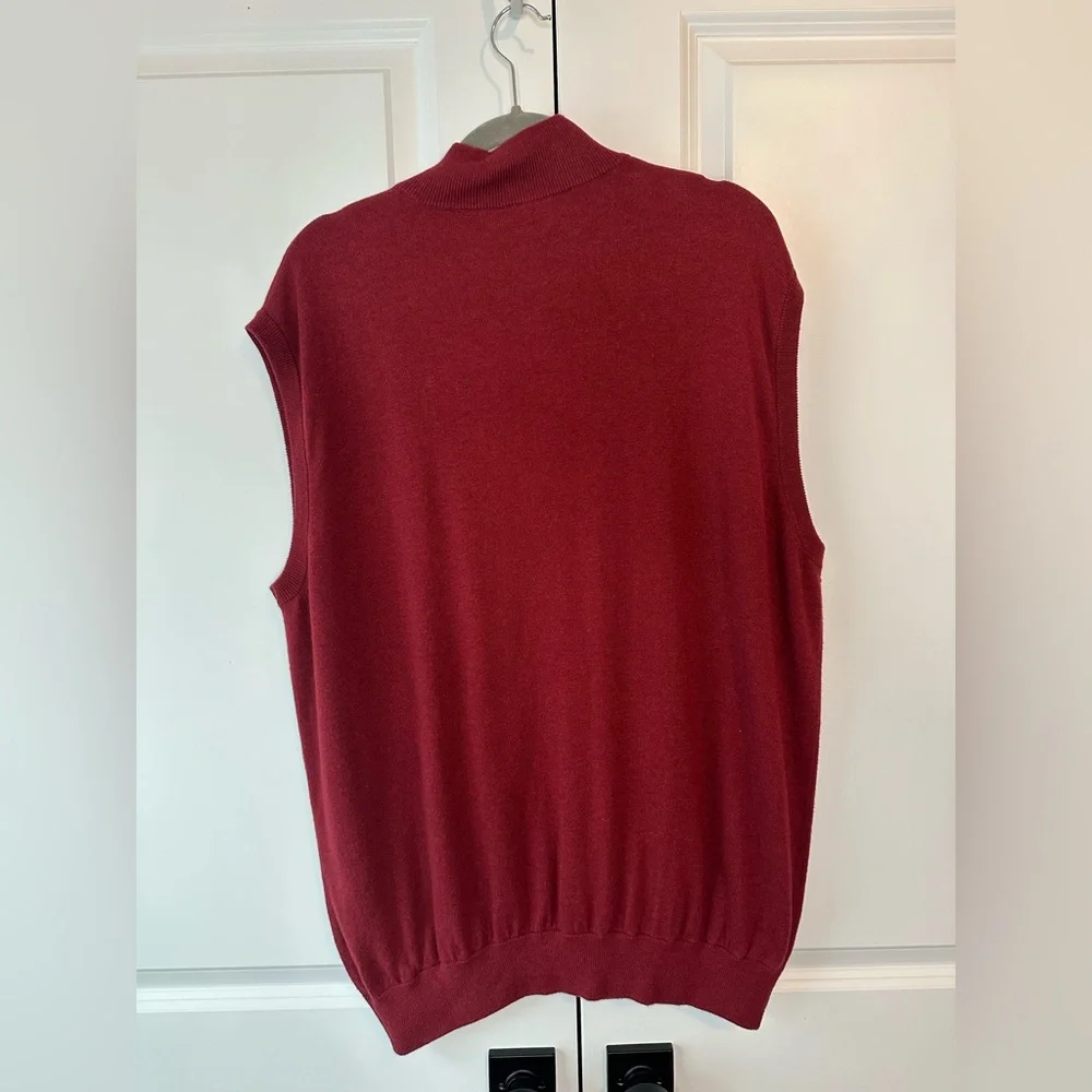 Alashan Men’s Cotton Blend Red Quarter Zip Vest (Size XL)